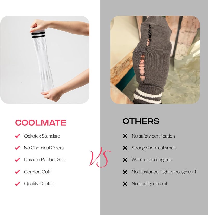CoolMate Store Pilates Socks with Grips for Women, Yoga Socks, Crew Non Slip Women for Barre, Pilates Gifts - Image 5